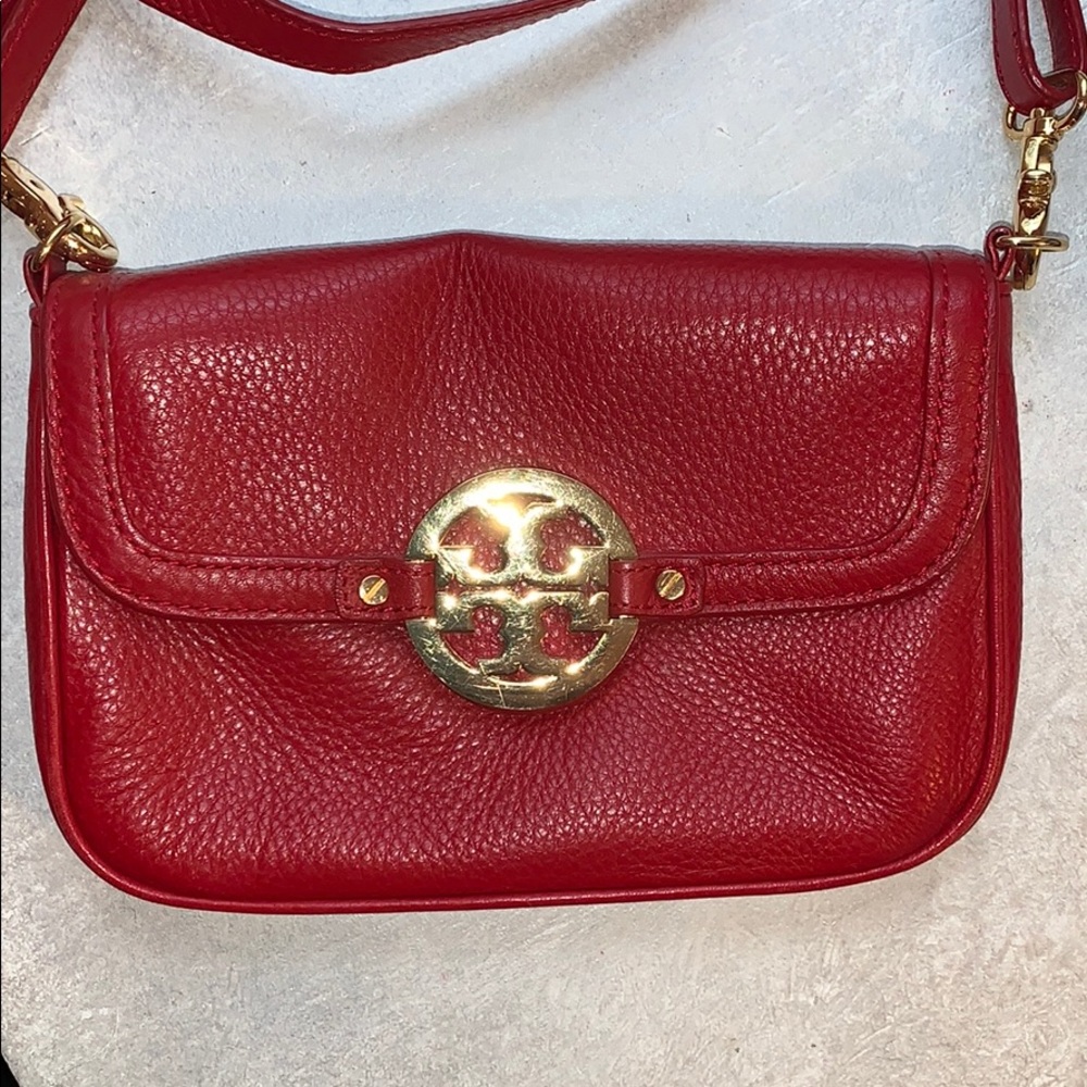 Tory Burch Small Red Leather Crossbody Purse💃 WoW